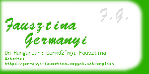 fausztina germanyi business card